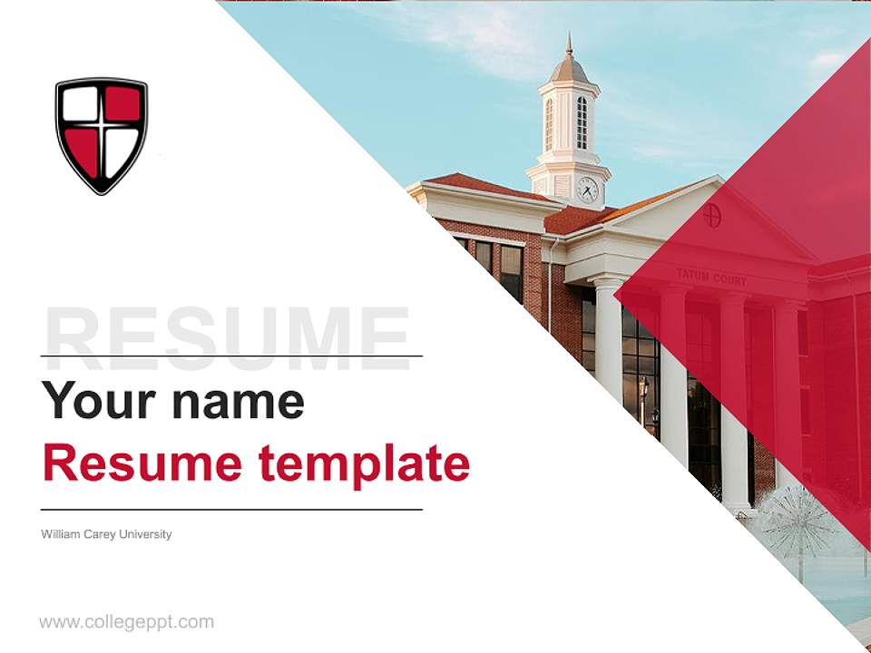 William Carey University Resume PPT Template4:3 ratio PPT effect preview image5