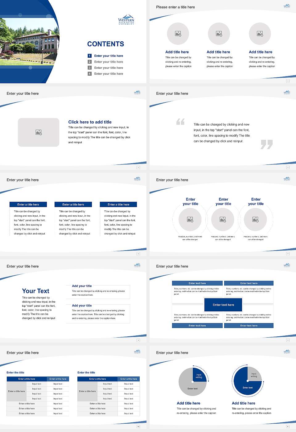 Western Washington University Course/Courseware Creation PPT Template16:9 ratio PPT effect preview image2
