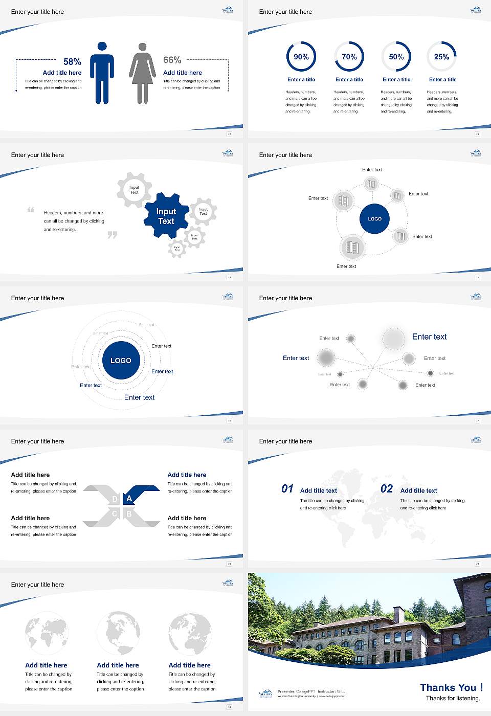 Western Washington University Course/Courseware Creation PPT Template16:9 ratio PPT effect preview image4