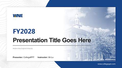 Western New England University Academic Presentation/Research Findings Report PPT Template