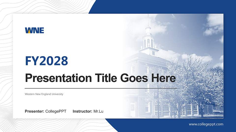 Western New England University Academic Presentation/Research Findings Report PPT Template16:9 ratio PPT effect preview image