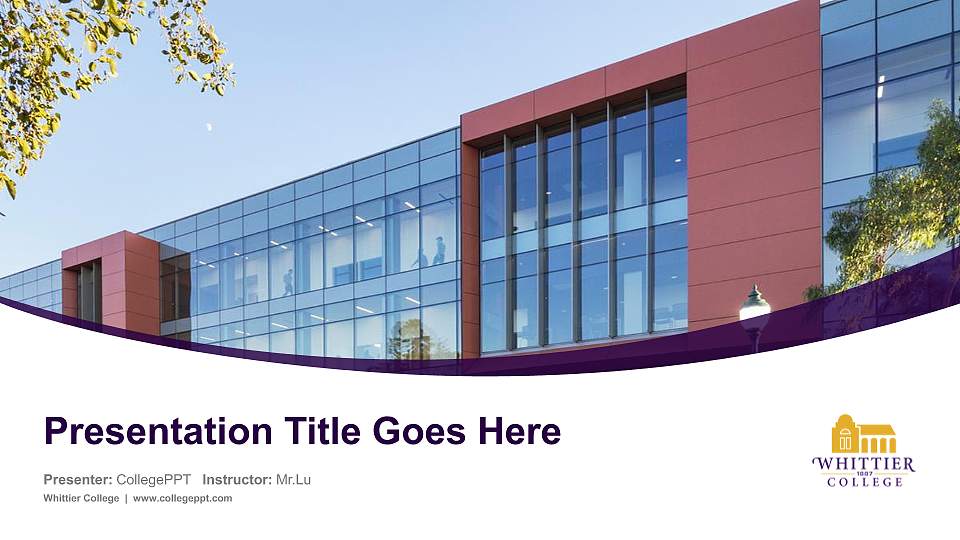 Whittier College Course/Courseware Creation PPT Template16:9 ratio PPT effect preview image