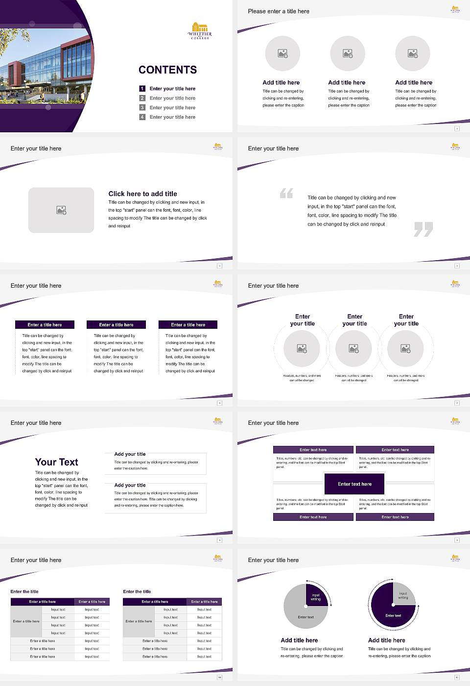 Whittier College Course/Courseware Creation PPT Template16:9 ratio PPT effect preview image2
