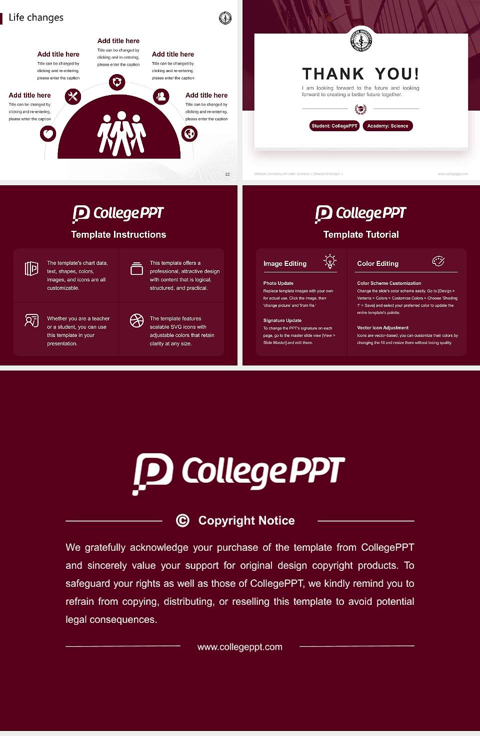 Western University of Health Sciences（WesternU-Oregon） National Scholarship Defense PPT Template4:3 ratio PPT effect preview image4