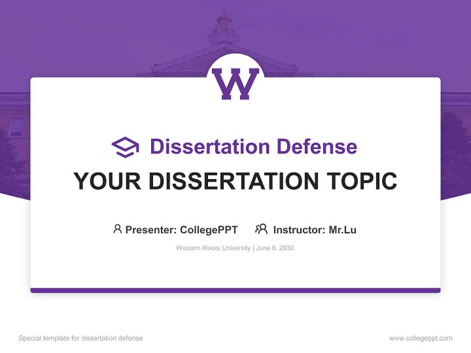 Western Illinois University Graduation Thesis Defense PPT Template4:3 ratio PPT effect preview image7