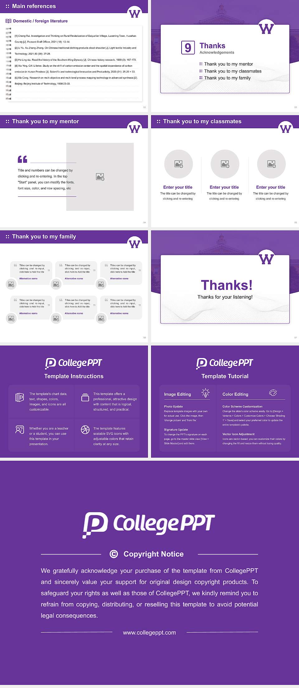 Western Illinois University Graduation Thesis Defense PPT Template4:3 ratio PPT effect preview image7