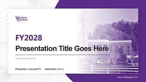 Western Carolina University Academic Presentation/Research Findings Report PPT Template
