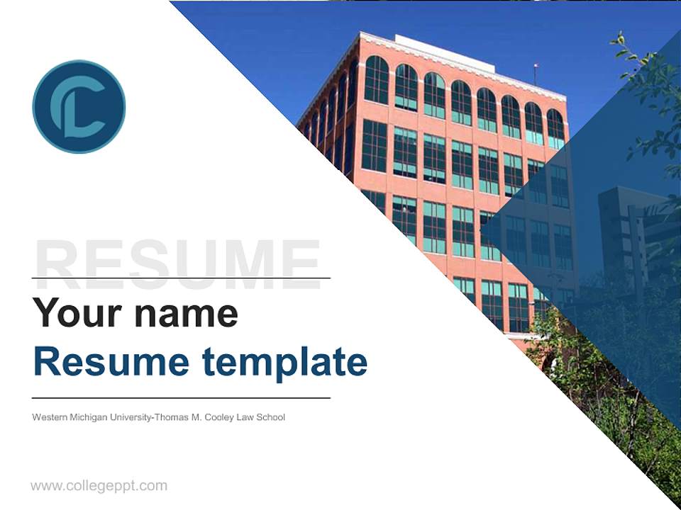 Western Michigan University-Thomas M. Cooley Law School Resume PPT Template4:3 ratio PPT effect preview image5