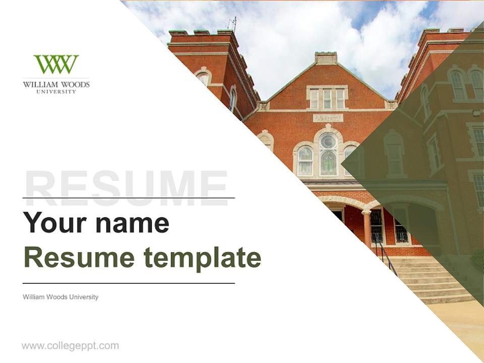 William Woods University Resume PPT Template4:3 ratio PPT effect preview image5