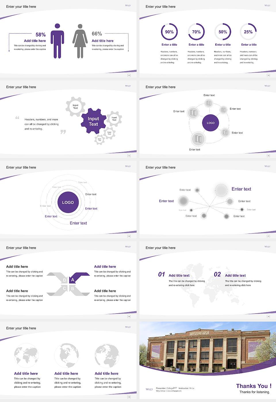 Wiley College Course/Courseware Creation PPT Template16:9 ratio PPT effect preview image4