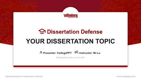 Wittenberg University Graduation Thesis Defense PPT Template