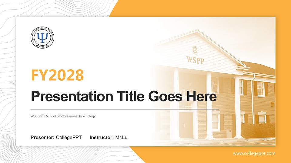 Wisconsin School of Professional Psychology Academic Presentation/Research Findings Report PPT Template16:9 ratio PPT effect preview image