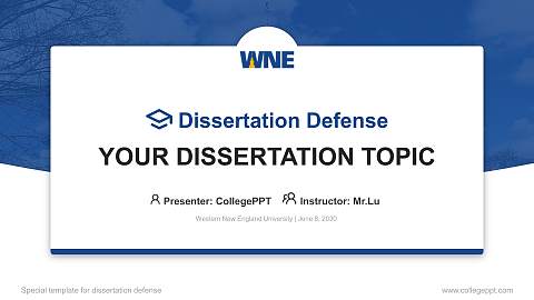 Western New England University Graduation Thesis Defense PPT Template