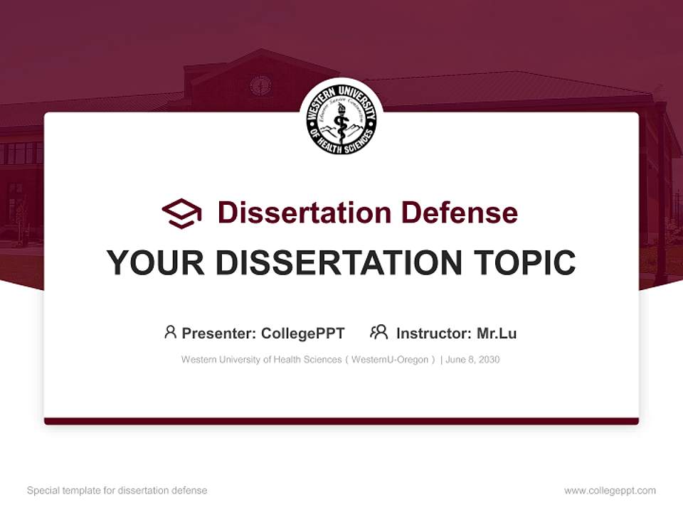 Western University of Health Sciences（WesternU-Oregon） Graduation Thesis Defense PPT Template4:3 ratio PPT effect preview image7