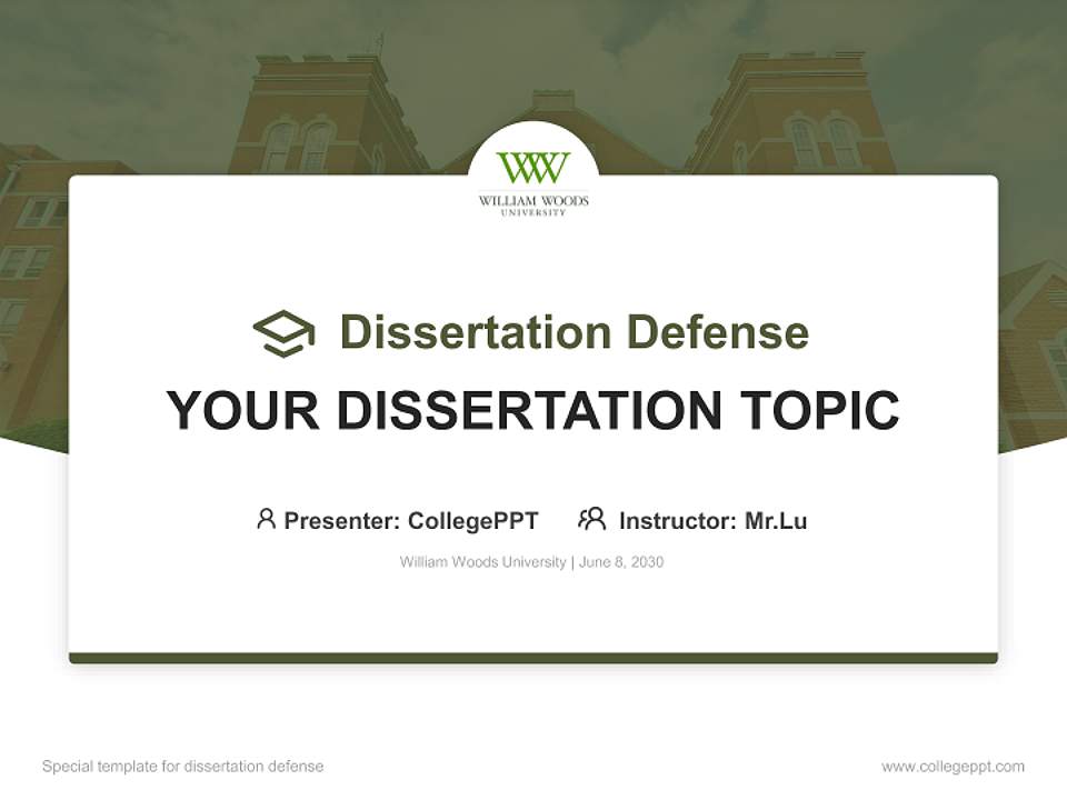 William Woods University Graduation Thesis Defense PPT Template4:3 ratio PPT effect preview image7