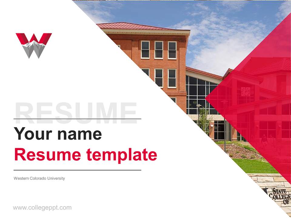 Western Colorado University Resume PPT Template4:3 ratio PPT effect preview image5