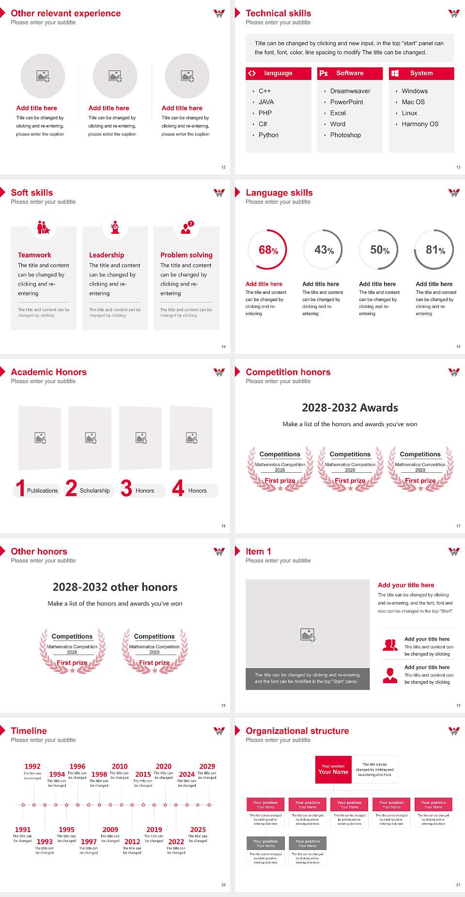 Western Colorado University Resume PPT Template4:3 ratio PPT effect preview image3