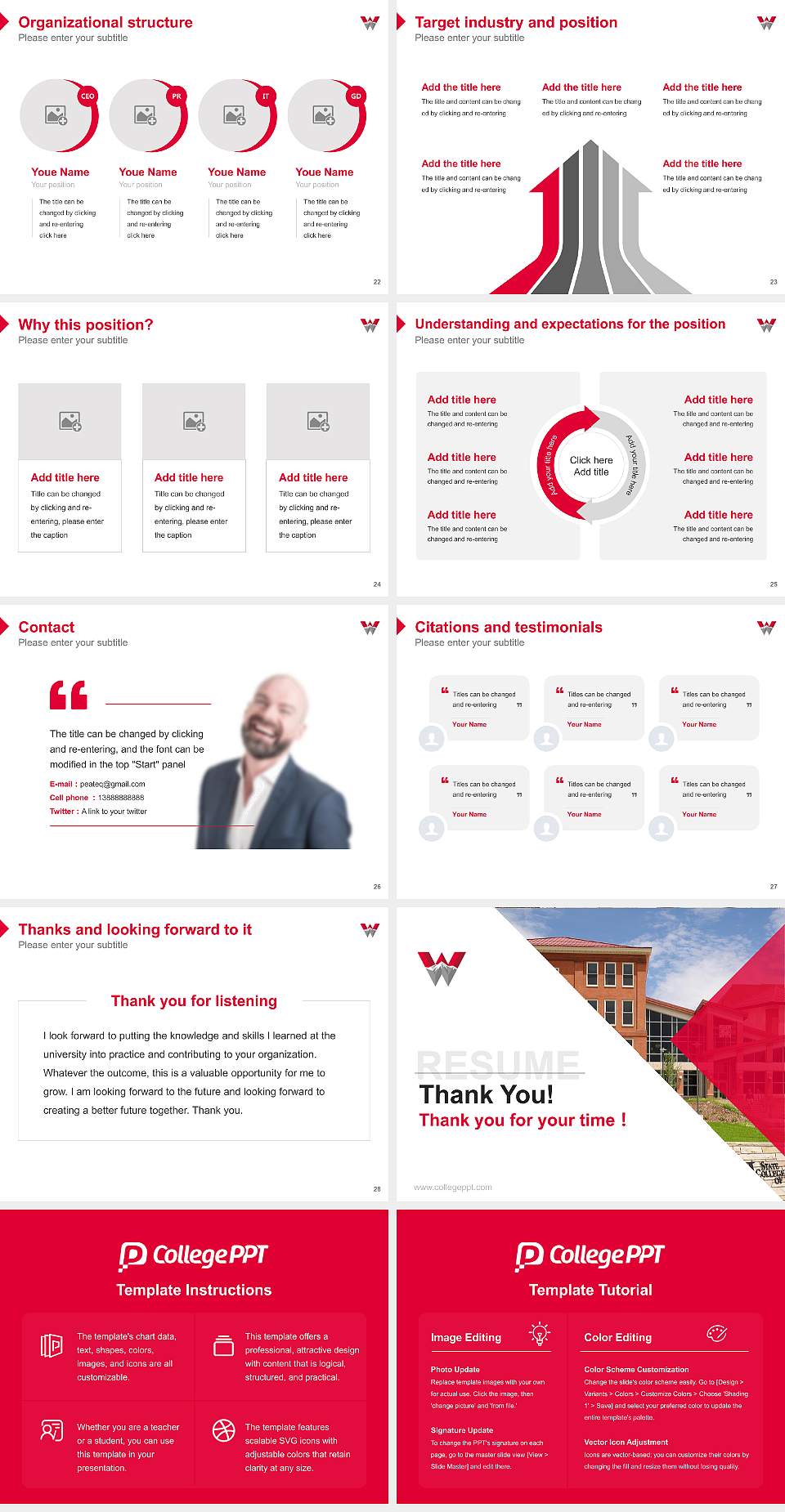 Western Colorado University Resume PPT Template4:3 ratio PPT effect preview image4