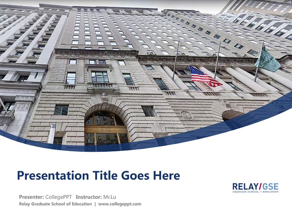 Relay Graduate School of Education Course/Courseware Creation PPT Template4:3 ratio PPT effect preview image5