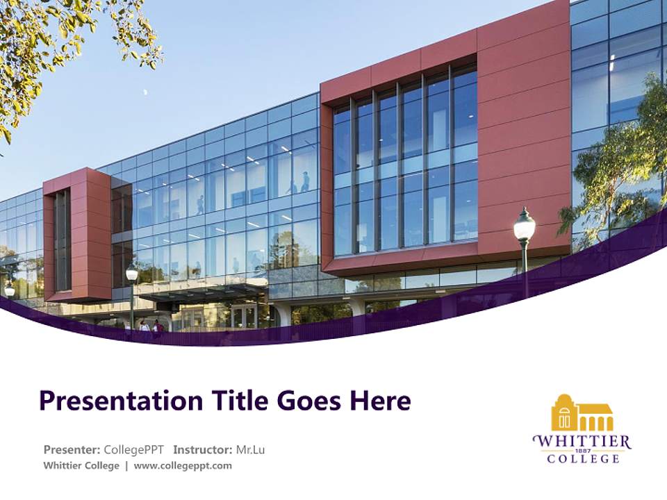 Whittier College Course/Courseware Creation PPT Template4:3 ratio PPT effect preview image5