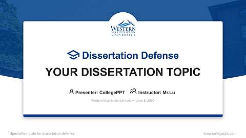 Western Washington University Graduation Thesis Defense PPT Template