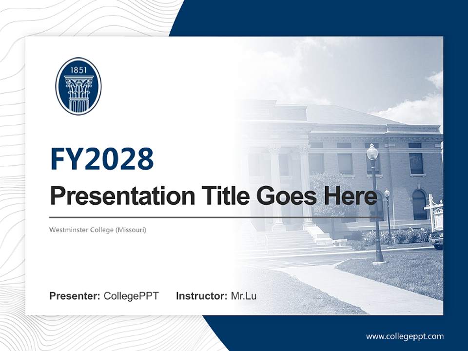 Westminster College (Missouri) Academic Presentation/Research Findings Report PPT Template4:3 ratio PPT effect preview image5