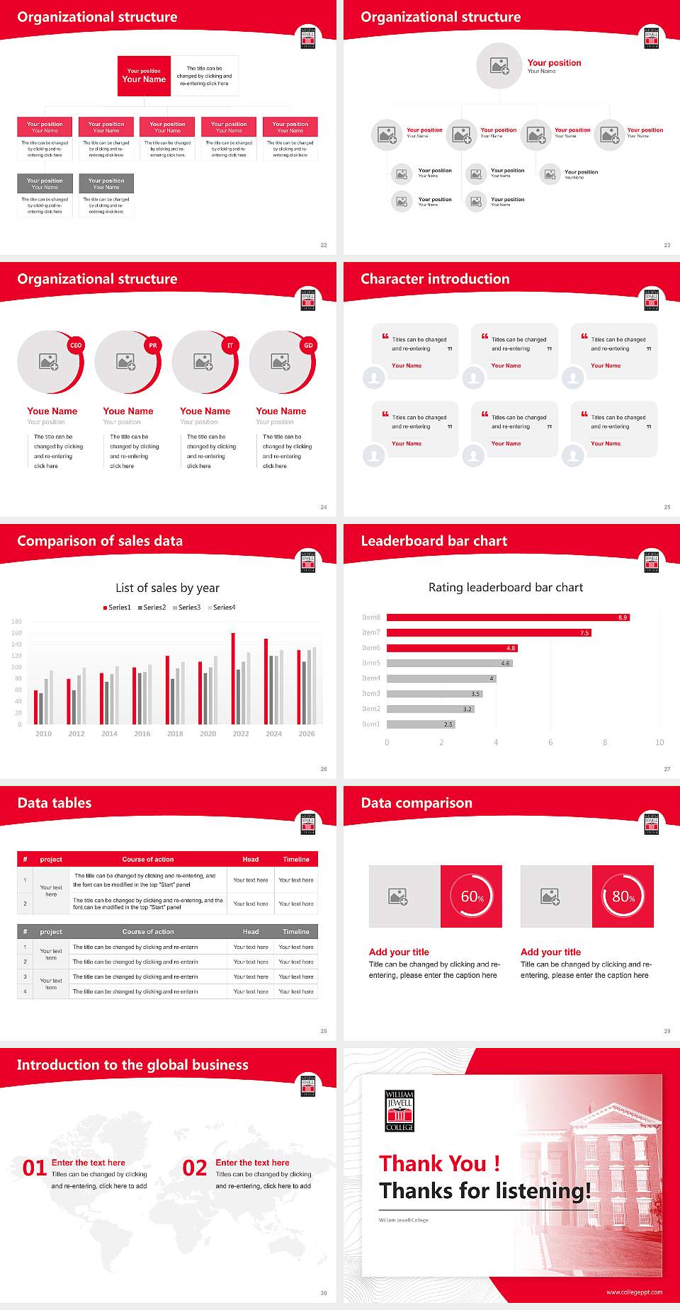 William Jewell College Academic Presentation/Research Findings Report PPT Template4:3 ratio PPT effect preview image4