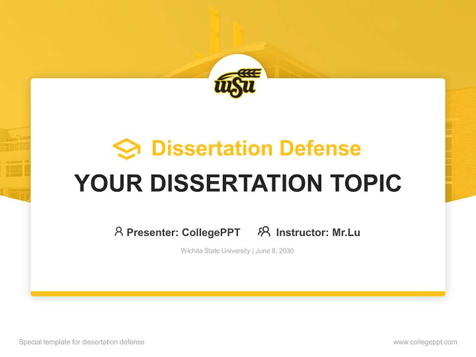 Wichita State University Graduation Thesis Defense PPT Template4:3 ratio PPT effect preview image7