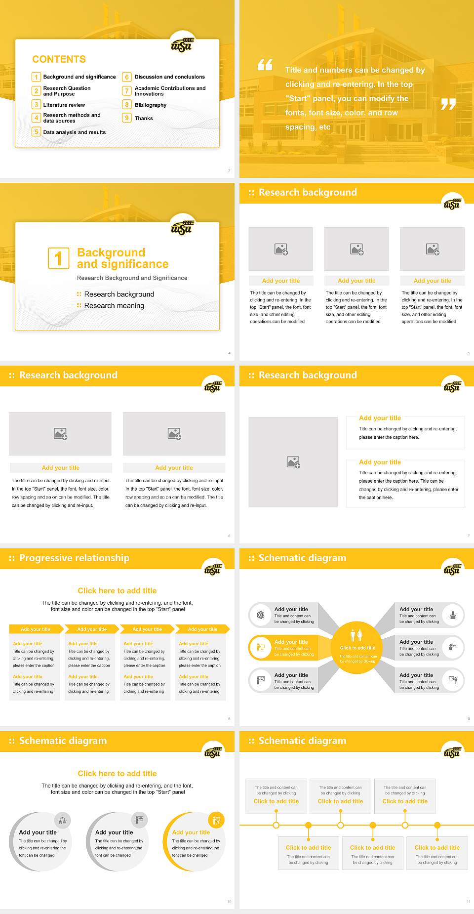 Wichita State University Graduation Thesis Defense PPT Template4:3 ratio PPT effect preview image2