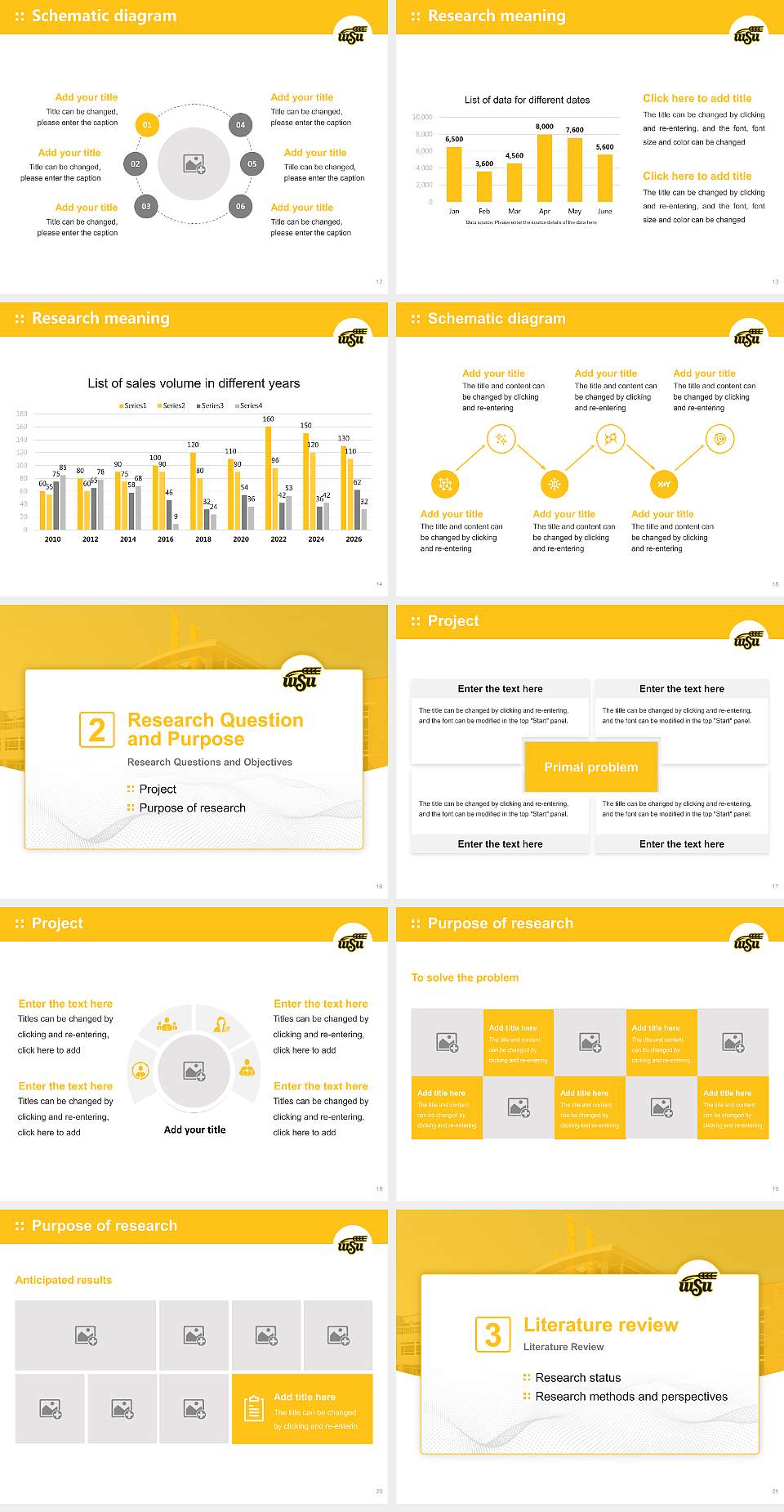 Wichita State University Graduation Thesis Defense PPT Template4:3 ratio PPT effect preview image3