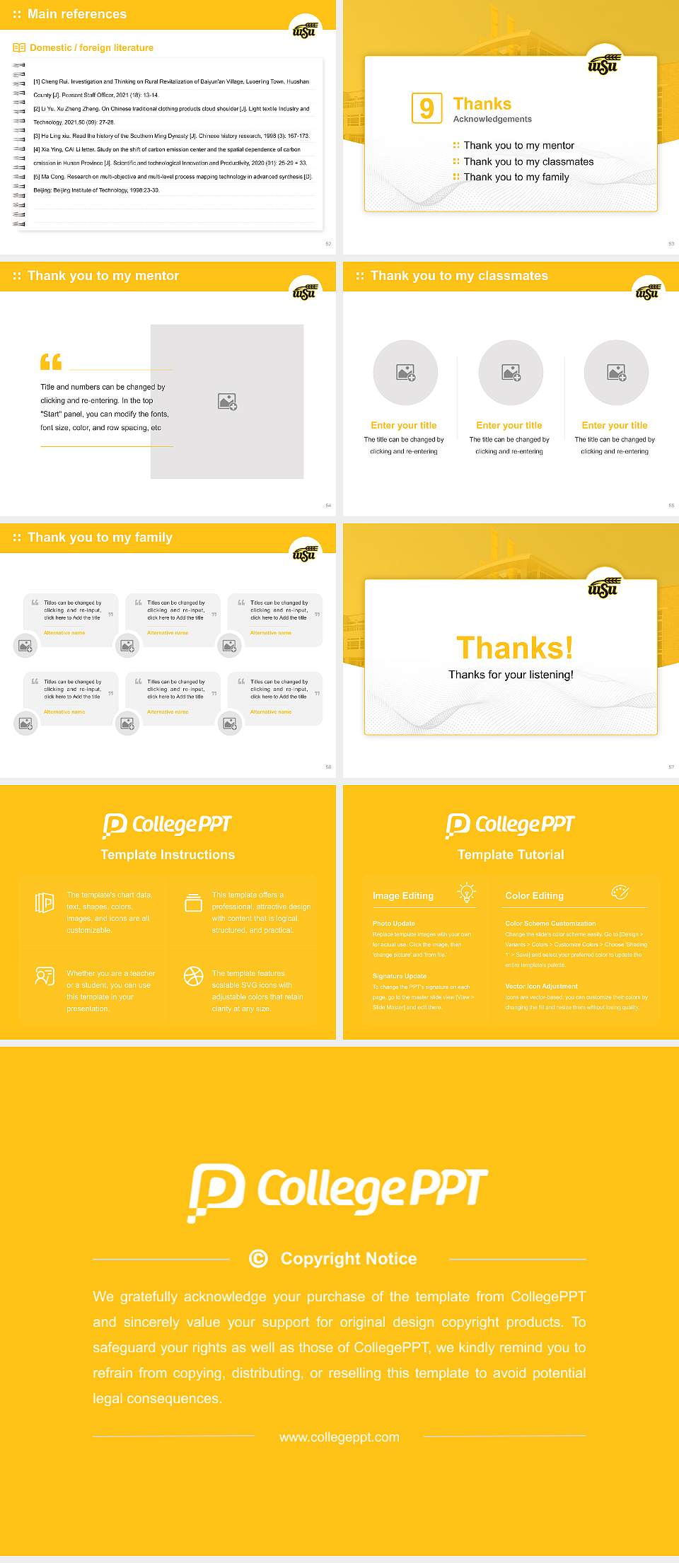 Wichita State University Graduation Thesis Defense PPT Template4:3 ratio PPT effect preview image7