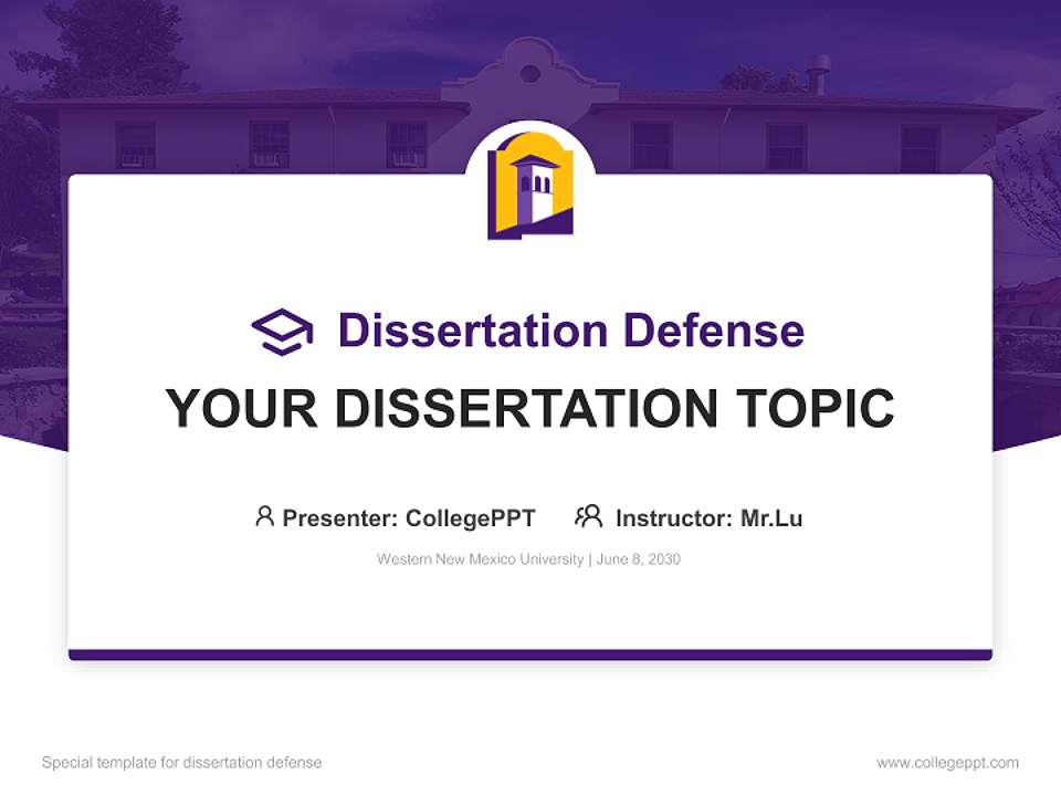 Western New Mexico University Graduation Thesis Defense PPT Template4:3 ratio PPT effect preview image7
