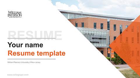 William Paterson University of New Jersey Resume PPT Template