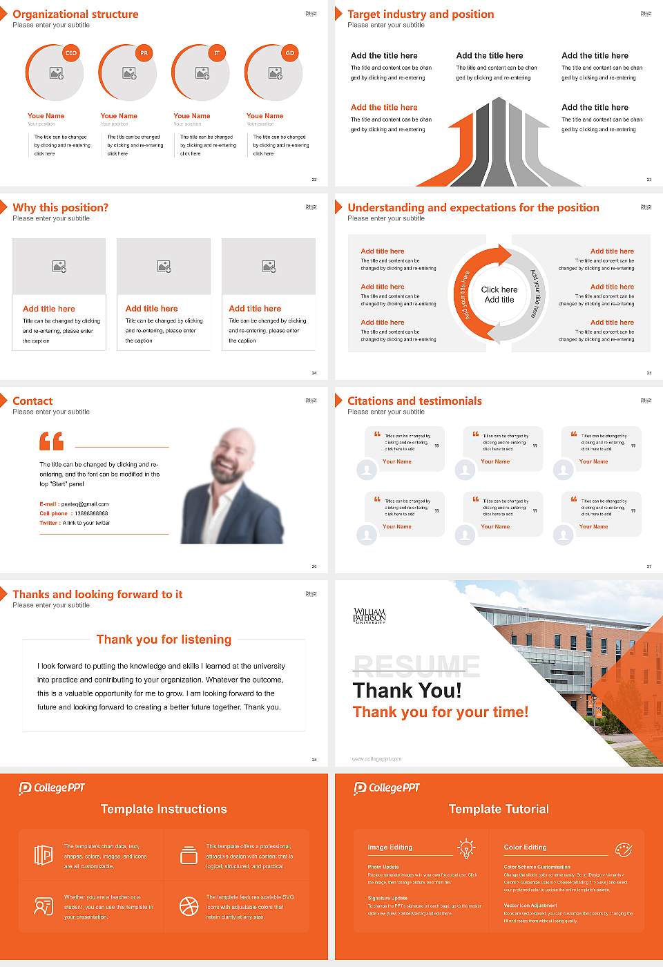 William Paterson University of New Jersey Resume PPT Template16:9 ratio PPT effect preview image4