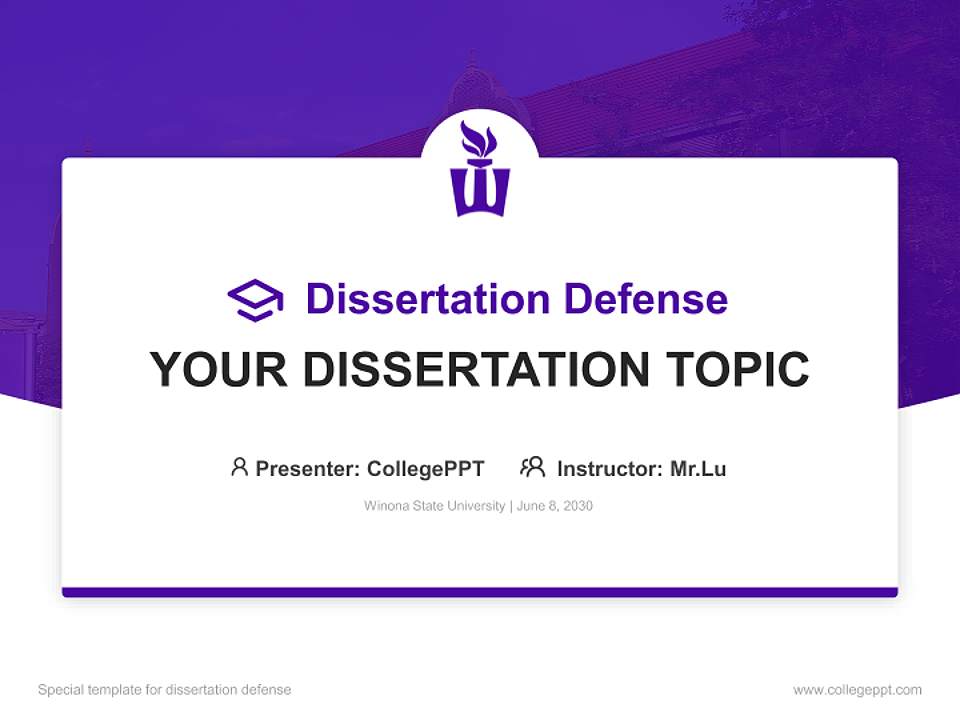 Winona State University Graduation Thesis Defense PPT Template4:3 ratio PPT effect preview image7