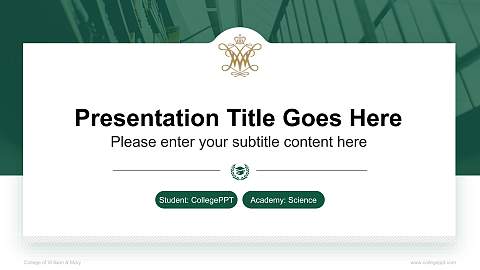 College of William & Mary National Scholarship Defense PPT Template