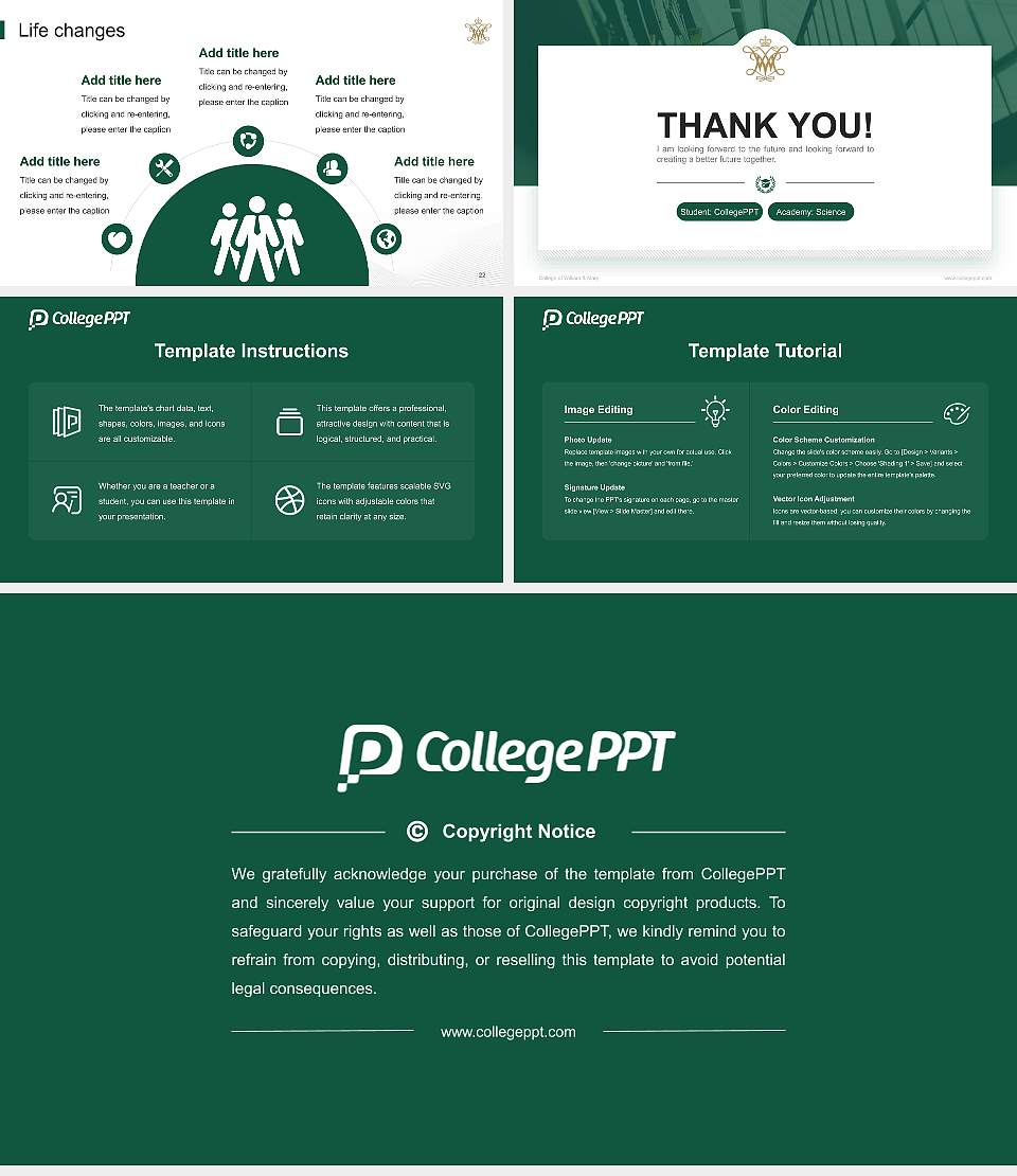 College of William & Mary National Scholarship Defense PPT Template16:9 ratio PPT effect preview image4