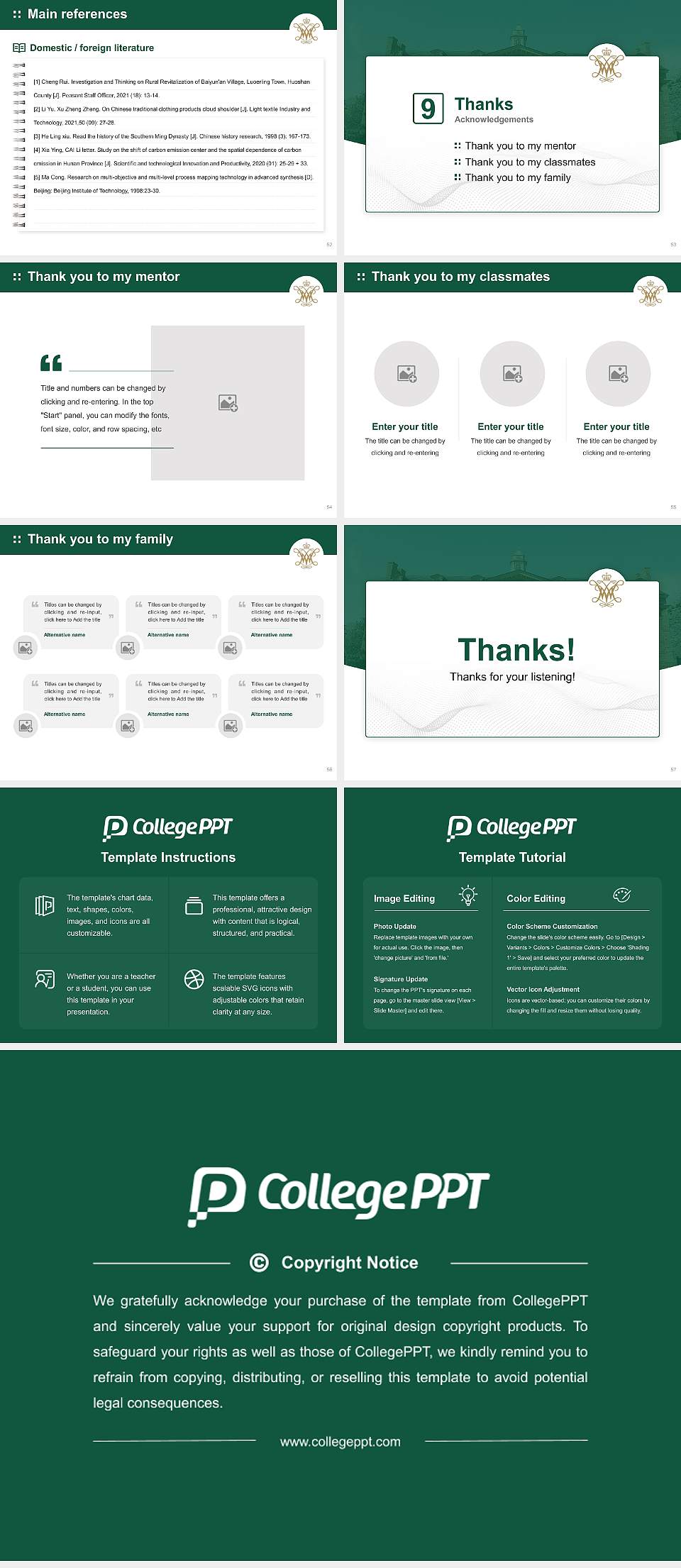 College of William & Mary Graduation Thesis Defense PPT Template4:3 ratio PPT effect preview image7