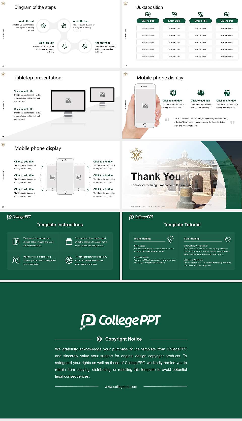College of William & Mary Competition/Entrepreneurship Contest PPT Template16:9 ratio PPT effect preview image9