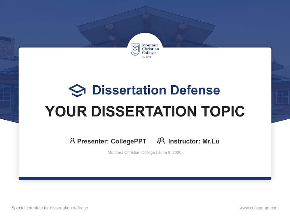 Montana Christian College Graduation Thesis Defense PPT Template4:3 ratio PPT effect preview image7