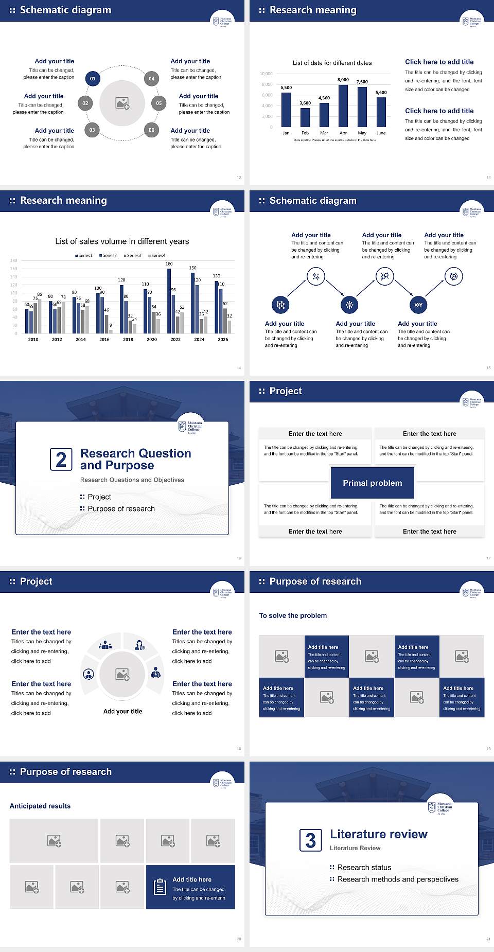 Montana Christian College Graduation Thesis Defense PPT Template4:3 ratio PPT effect preview image3