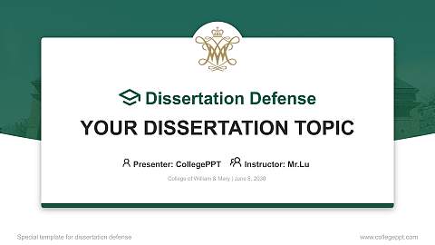 College of William & Mary Graduation Thesis Defense PPT Template