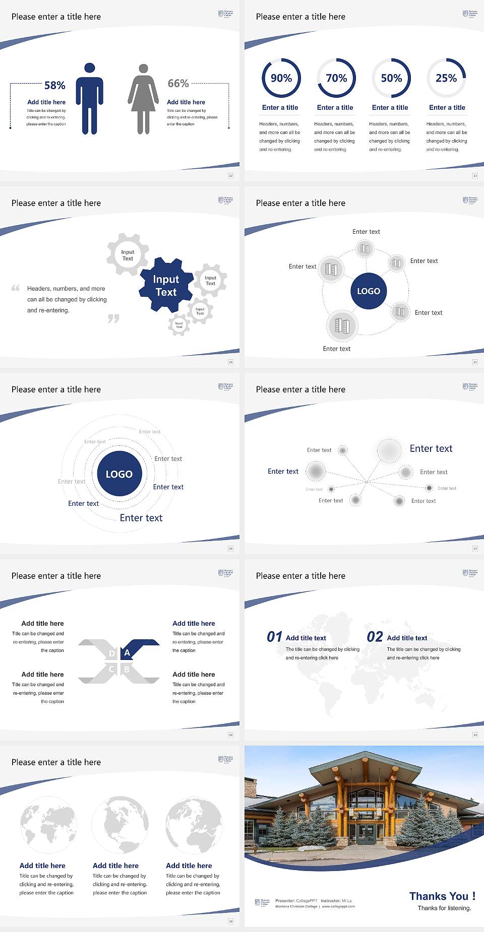 Montana Christian College Course/Courseware Creation PPT Template4:3 ratio PPT effect preview image4