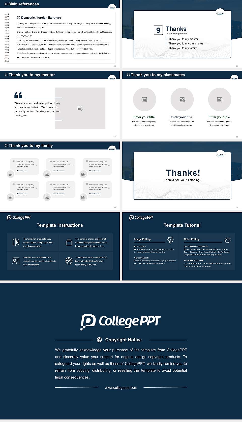 Jessup University Graduation Thesis Defense PPT Template16:9 ratio PPT effect preview image7