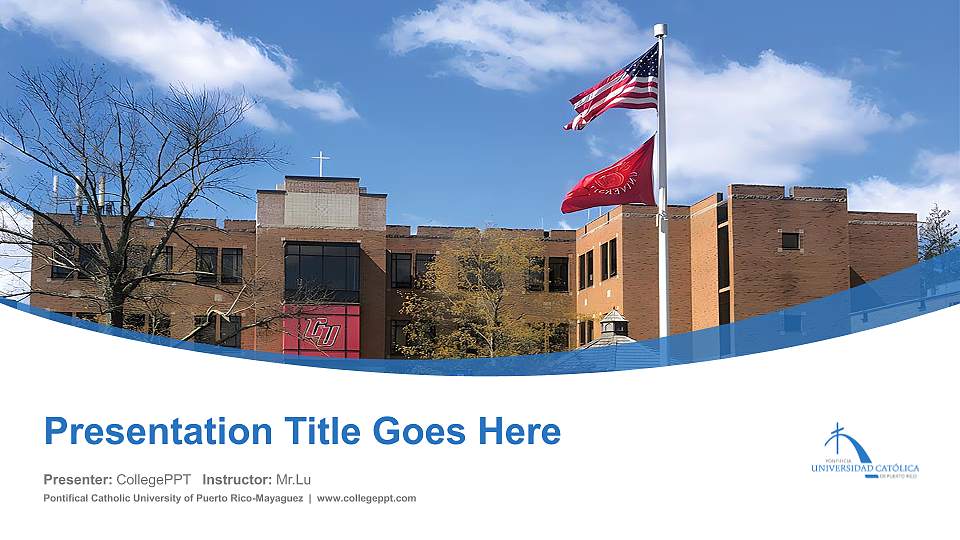 Pontifical Catholic University of Puerto Rico-Mayaguez Course/Courseware Creation PPT Template16:9 ratio PPT effect preview image