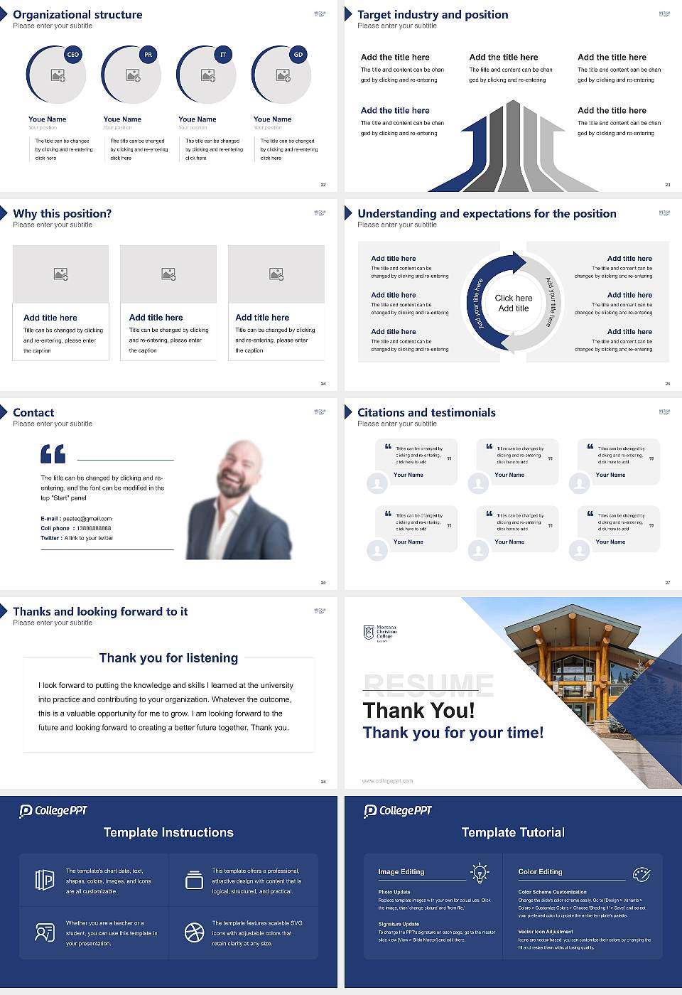 Montana Christian College Resume PPT Template16:9 ratio PPT effect preview image4