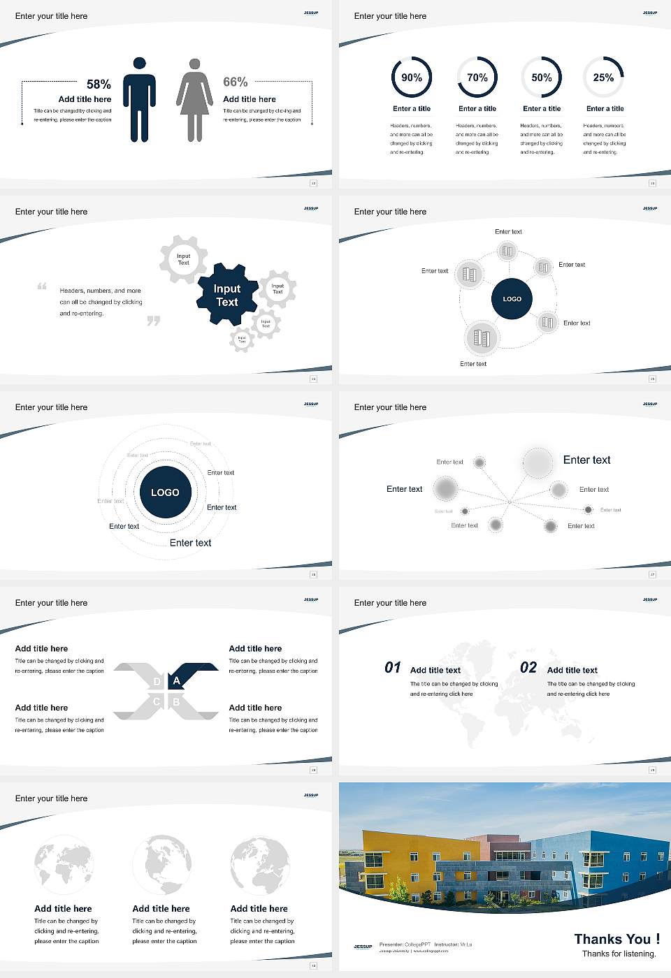 Jessup University Course/Courseware Creation PPT Template16:9 ratio PPT effect preview image4
