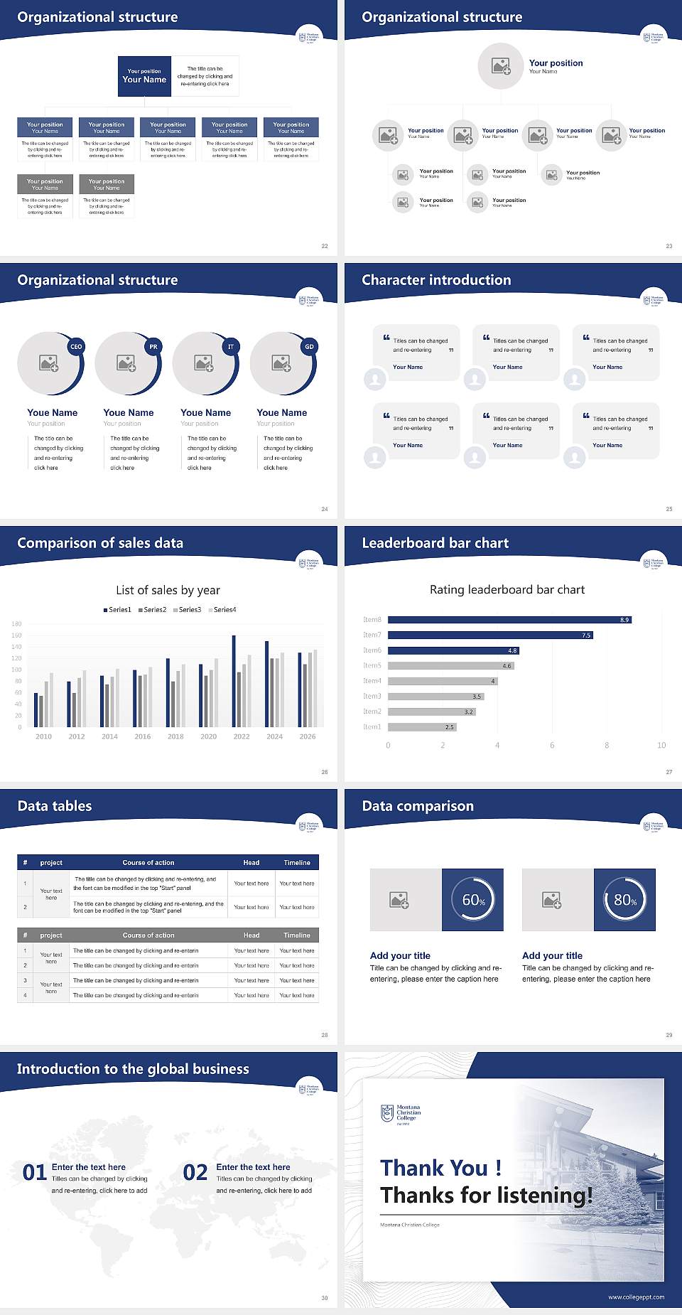 Montana Christian College Academic Presentation/Research Findings Report PPT Template4:3 ratio PPT effect preview image4