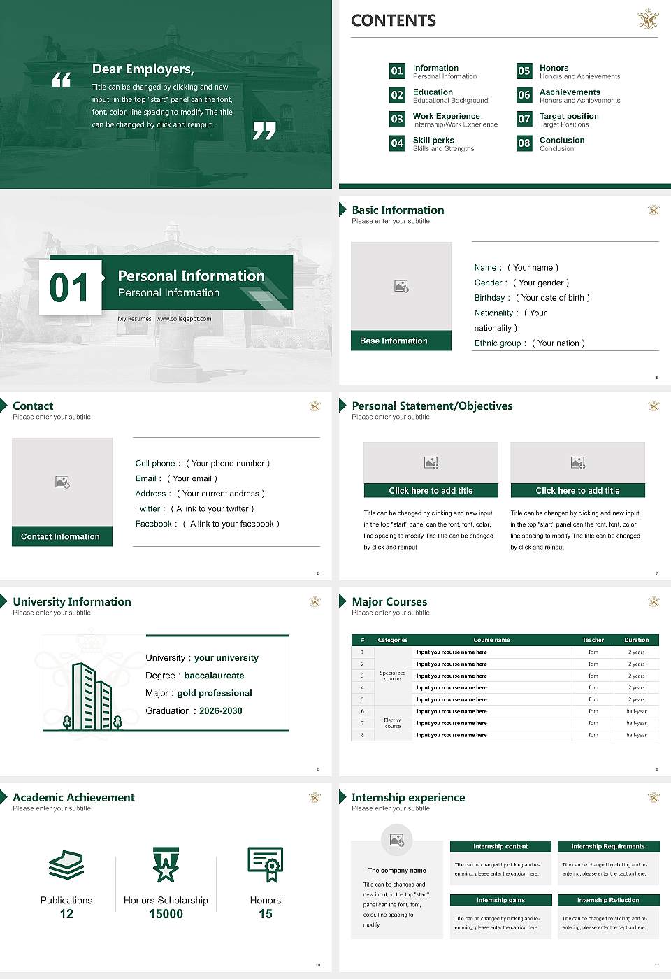 College of William & Mary Resume PPT Template16:9 ratio PPT effect preview image2