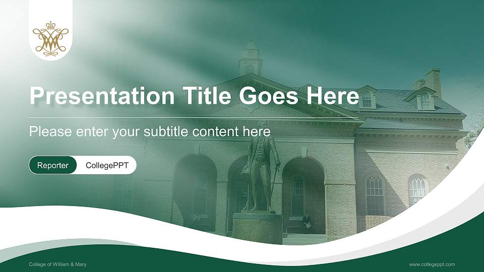 College of William & Mary Lecture Sharing and Networking Event PPT Template16:9 ratio PPT effect preview image